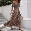Women’s Paisley One‑Shoulder Maxi Dress by FitiqueFit