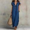 Women's Sleeveless Ruffle Pocket Maxi Dress by FitiqueFit