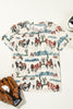 Western Fashion Mustang River Printed Mesh T Shirt