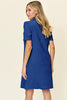 Double Take Full Size Texture Collared Neck Short Sleeve Dress Textured Dress For Women by Stevvex