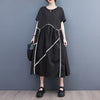 Loose Casual Contrast Color Slimming Pleating Dress