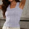 Women's Pleated Figure-flattering Square-neck Camisole by FitiqueFit