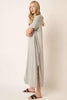 Side Slit Round Neck Short Sleeve Maxi Dress For Women – Casual and Chic Dress with Side Slits for a Relaxed yet Polished Look by Stevvex