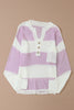 Striped Half Button Ribbed Sweater