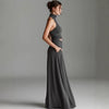 Women's Sleeveless High-Neck Top & Elegant Long A-Line Dress Two-Piece Set by FitiqueFit