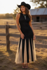 Noir Tulle Black Knit Maxi Dress by Neon Spur