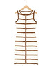 Contrast Stripe Knit Sleeveless Midi Dress – 5 Colors, S–L