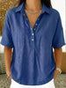 Short Sleeve Button Pullover Shirt – Solid Color Women’s Top by FitiqueFit