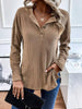Ribbed Knit Button Detail Long Sleeve T-Shirt by Simply Love