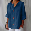 Women's V-Neck Buttoned Blouse by FitiqueFit