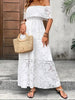 White Stylish Off-Shoulder Maxi Dress Elegant Short Sleeve Summer Dress by Stevvex