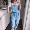 Women's Cotton Sleeveless Wide-Leg Overall Jumpsuit Pants by FitiqueFit