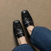 Women’s Sheepskin Square Toe Chunky Heel Pumps by FitiqueFit