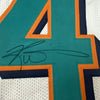 Framed Autographed/Signed Ricky Williams 35x39 Miami White Football Jersey JSA COA