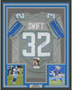 Framed Autographed/Signed D'Andre Swift 35x39 Detroit Grey Football Jersey JSA COA