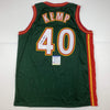 Autographed/Signed Shawn Kemp Seattle Dark Green Basketball Jersey PSA/DNA COA