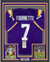 Framed Autographed/Signed Leonard Fournette 35x39 LSU Purple College Football Jersey JSA COA