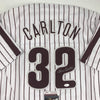 Autographed/Signed Steve Carlton Philadelphia Pinstripe Baseball Jersey JSA COA