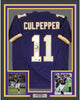 Framed Autographed/Signed Daunte Culpepper 35x39 Minnesota Purple Football Jersey Schwartz Sports COA Holo Only