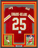 Framed Autographed/Signed Clyde Edwards-Helaire 35x39 Kansas City Red Football Jersey Beckett BAS COA
