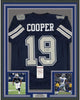 Framed Autographed/Signed Amari Cooper 35x39 Dallas Retro Dark Blue Football Jersey JSA COA