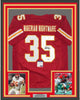 Framed Autographed/Signed Christian Okoye 35x39 Nigerian Nightmare Kansas City Red Football Jersey PSA/DNA COA