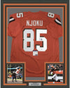Framed Autographed/Signed David Njoku 35x39 Cleveland Orange Football Jersey PSA/DNA COA