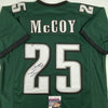 Autographed/Signed LeSean McCoy Philadelphia Green Football Jersey JSA COA