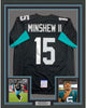 Framed Autographed/Signed Gardner Minshew II 35x39 Jacksonville Black Football Jersey PSA/DNA COA