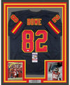 Framed Autographed/Signed Dwayne Bowe 35x39 Kansas City Black Football Jersey JSA COA