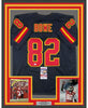 Framed Autographed/Signed Dwayne Bowe 35x39 Kansas City Black Football Jersey JSA COA
