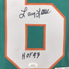Framed Autographed/Signed Larry Little HOF 93 35x39 Miami Teal Football Jersey JSA COA
