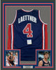 Framed Autographed/Signed Christian Laettner 35x39 Team USA United States Blue Basketball Jersey JSA COA