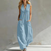 Women's Sleeveless Wide-Leg Jumpsuit with Pockets by FitiqueFit