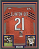 Framed Autographed/Signed Haha Ha Ha Clinton-Dix 35x39 Chicago Orange Football Jersey JSA COA