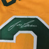 Framed Autographed/Signed Jose Canseco 35x39 Oakland Yellow Baseball Jersey JSA COA