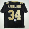 Autographed/Signed Ricky Williams New Orleans Black Football Jersey Beckett BAS COA