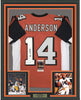 Framed Autographed/Signed Ken Anderson 35x39 Cincinnati Orange Football Jersey JSA COA