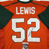 Autographed/Signed Ray Lewis Miami Orange College Football Jersey JSA COA
