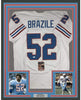 Framed Autographed/Signed Robert Brazile HOF 18 35x39 Houston White Football Jersey JSA COA