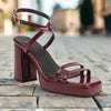 Square-Toe Buckle Strap High Heels – Elegant Thin-Strap Summer Block Heels by FitiqueFit