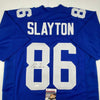 Autographed/Signed Darius Slayton New York Blue Football Jersey JSA COA