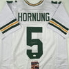 Autographed/Signed Paul Hornung Green Bay White Football Jersey JSA COA