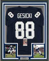 Framed Autographed/Signed Mike Gesicki 35x39 Penn State Blue College Football Jersey JSA COA