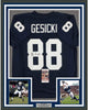 Framed Autographed/Signed Mike Gesicki 35x39 Penn State Blue College Football Jersey JSA COA
