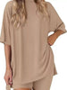 Full Size Half Sleeve T-Shirt and Shorts Set Plus Size by Simply Love
