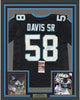 Framed Autographed/Signed Thomas Davis Sr. 35x39 Carolina Black Football Jersey JSA COA