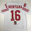 Autographed/Signed Joe Montana San Francisco White Football Jersey JSA COA