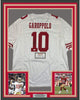 Framed Autographed/Signed Jimmy Garoppolo 35x39 San Francisco White Football Jersey Tristar COA