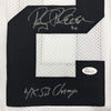 Autographed/Signed Rocky Bleier 4x SB Champ Pittsburgh White Football Jersey JSA COA